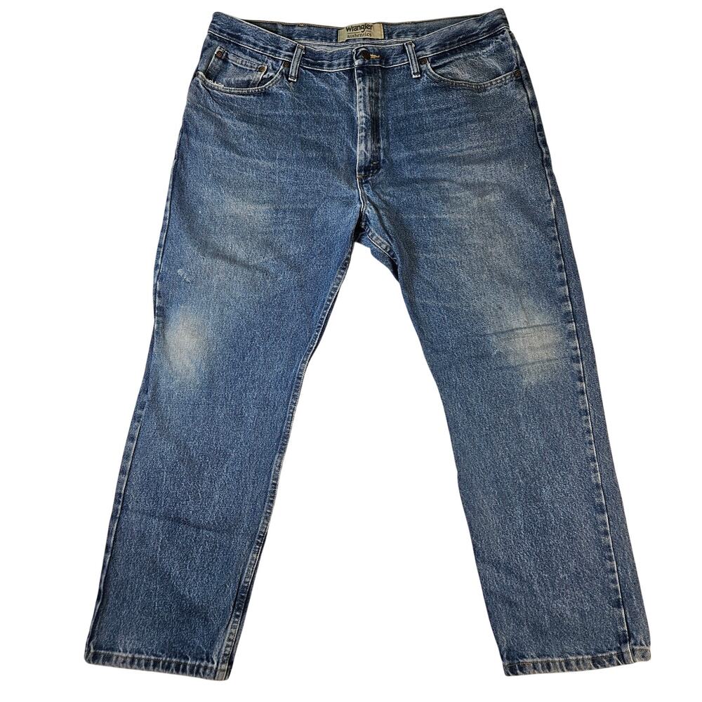 Wrangler Authentic Men's Denim Straight Leg Jeans 40X28 Workwear Outdoor Cowboy